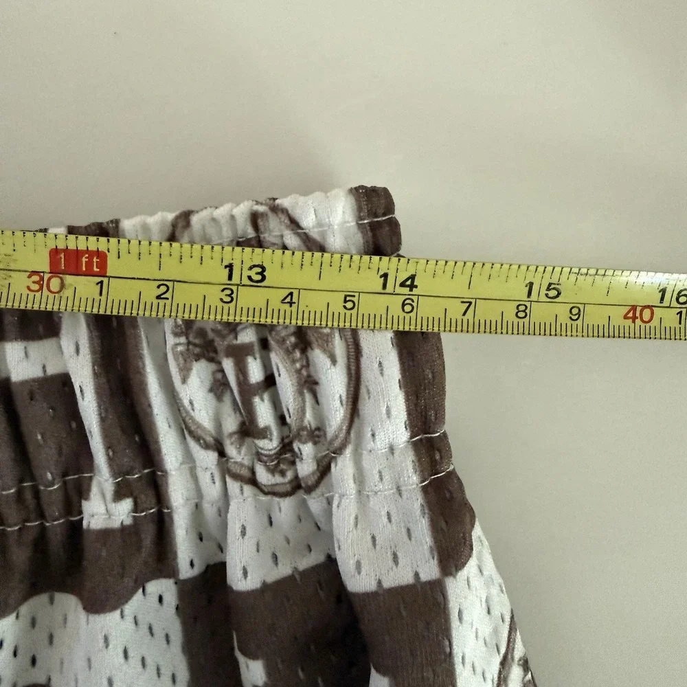 BRAVEST STUDIOS SHORTS Size Large HERMES Brown/White NBA HOOP